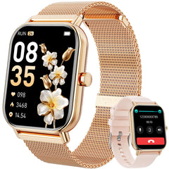 Smart Watch for Women Men Fitness Tracker Watch for Android Phones iPhone Compatible 1.85" Smart Watches for Women Men with Blood Pressure Heart Rate Monitor 110+ Sport Modes Smartwatch (2 Strap)